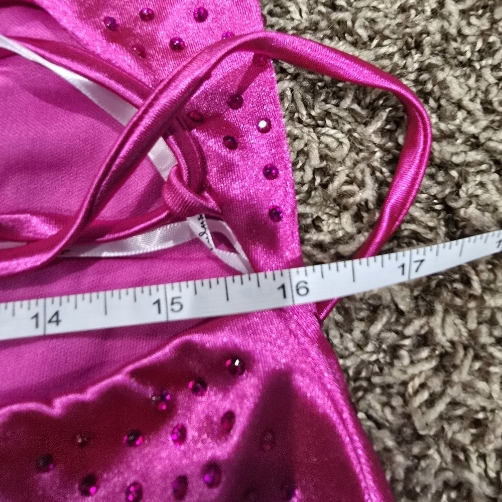 Lulus Radiant Stunner Hot Pink Satin Rhinestone Lace-Up Maxi Dress Size XL NWT - Picture 8 of 9